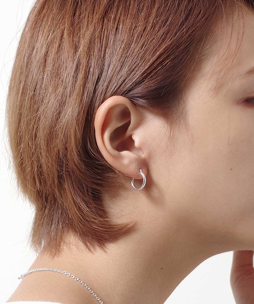 T&CO 925シルバー バータイプピアス Taaii ピアス : SILVER 925 SMALL HOOP PIERCE / シルバー925