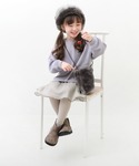 ワンピース 裏起毛 裾チュールワンピース キッ...の詳細画像1