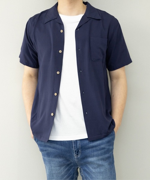 アパレル通販サイトランキング STYLEBLOCK メンズ レーヨンオープンカラーシャツ シャツ ウェア・シャツ