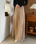 スカート ベロア プリーツ ロング フレア スカートの詳細画像4
