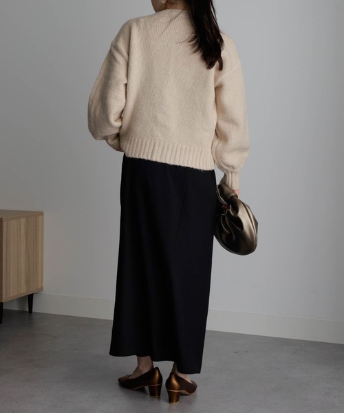 RANAN（ラナン） カーディガン ビジュー釦クルーネックカーディガン