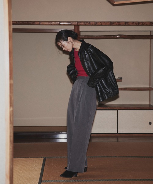 hellam フェイクレザー　スタンドブルゾン フェイクレザー スタンドブルゾン – hellam