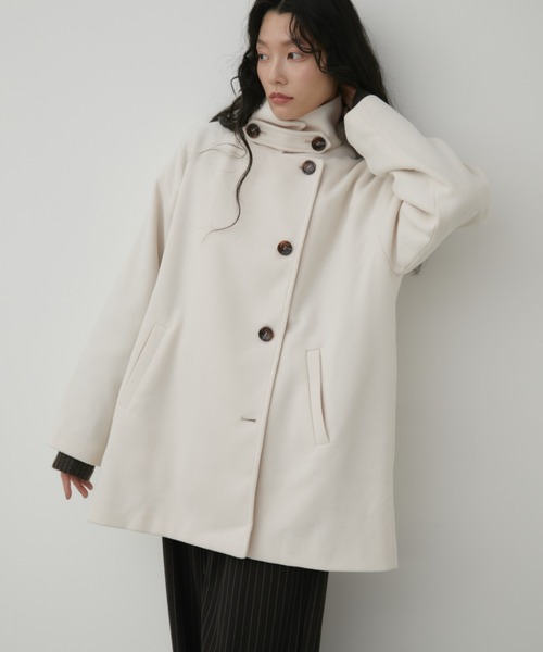 ボールズィ Ballsey コート 36 スタンドカラーショートコート ベージュ 中古・古着通販】BALLSEY (ボールジィ) ボアスライバー スタンドカラー