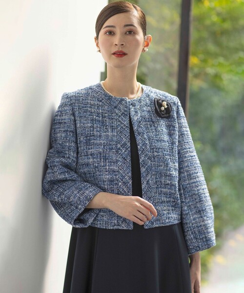 マカロン　組曲スーツ 組曲 ジャケット ノーカラージャケット 「KUMIKYOKU NAVY