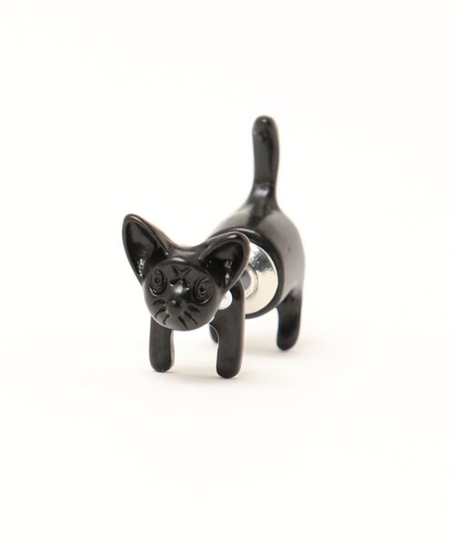 COO+i（クーイ） アレルギー対応 ピアス 「片耳用」3D黒猫ピアス