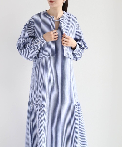 cepo（セポ） シャツワンピース ドロストストライプシャツ＋
