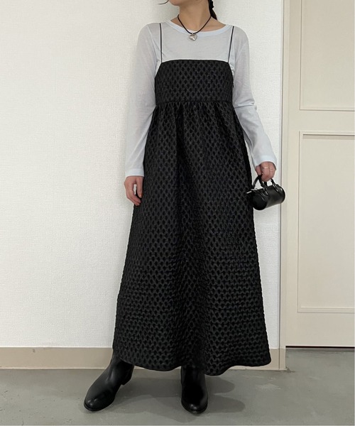 U by SPICK&SPAN ワンピース フクレジャガードロングキャミ