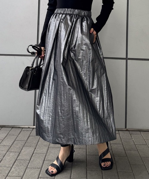 スカート ホイルプリント スカート レディース : 81339686  