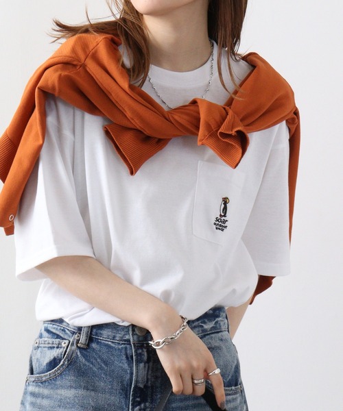 FUNALIVE tシャツ オーバーサイズ ワンポイントアニマル刺繍T