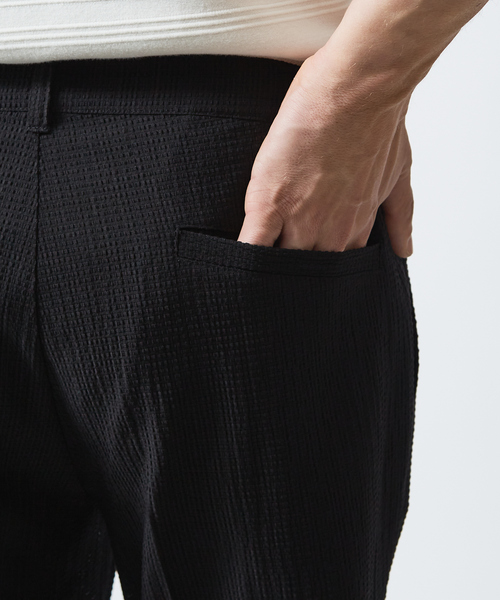 【ブラック】【セットアップ対応】ポリエステルレーヨン メッシュ パンツ 5351 POUR LES HOMMES スラックス 「セットアップ対応」ポリエステル