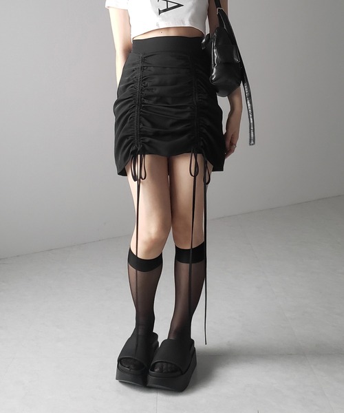 ★Karen Millen★ストラクチャードシャーリングミニスカート me+em select スカート 「 インパン裏地付 / セルフカット調節