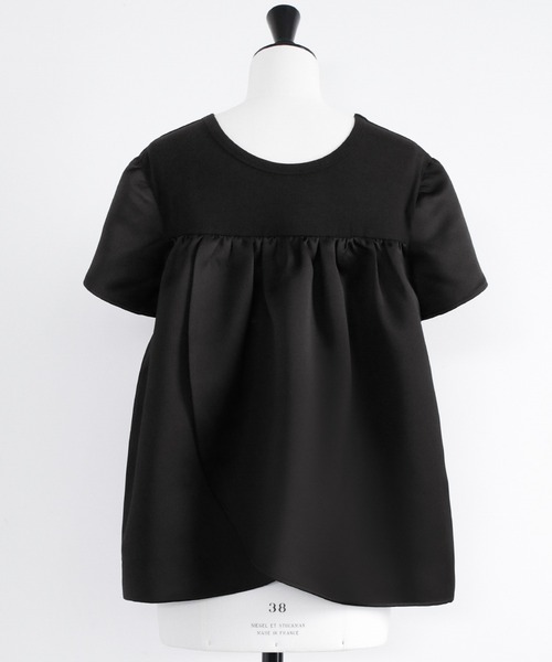 ELFRANK tシャツ 2WAY異素材ドッキングチューリップスリーブ