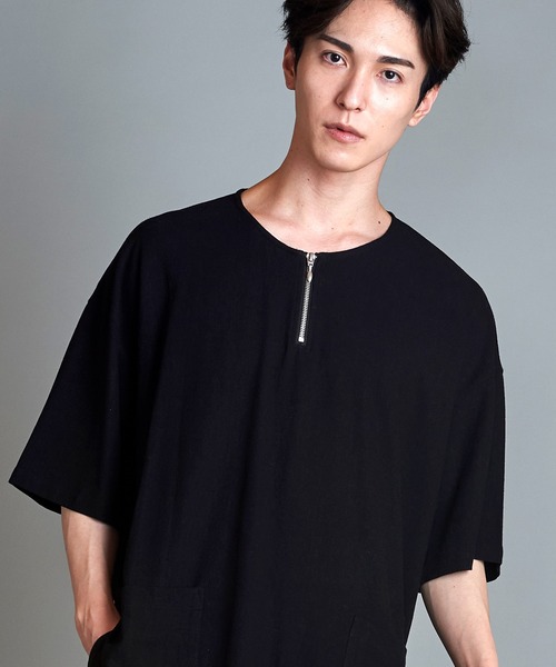 コリアグランドセール NO メンズ BIG-ZIPヘンリーネックPO(プルオーバー) tシャツ ID. ミュージシャン
