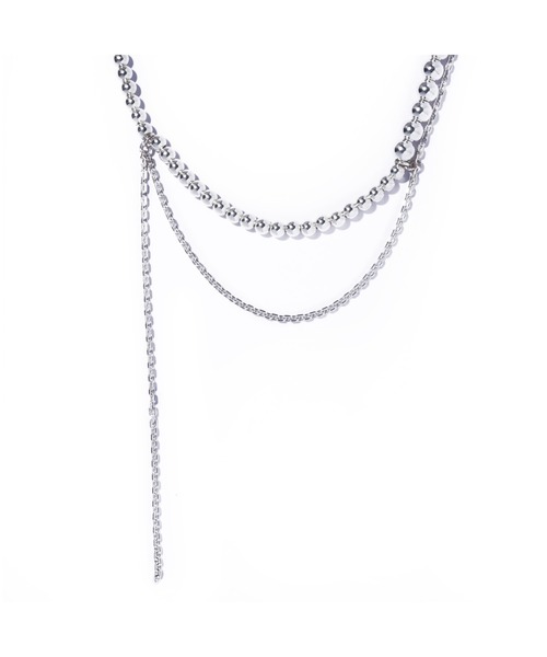 ネックレス 「quip queint」bowling mix chain necklace/ボウリング ミックス チェーン ネックレス レディースの画像