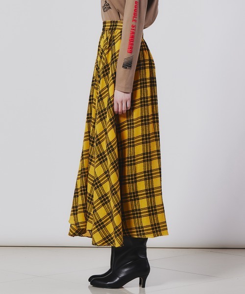 新品ダブルスタンダードロングフレアスカートp14 DOUBLE STANDARD CLOTHING スカート オリジナルチェックフレア