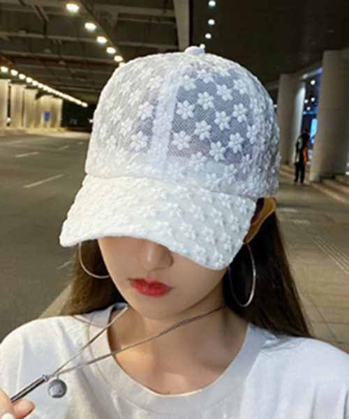 STYLEBLOCK キャップ 帽子 シースルーフラワーキャップ