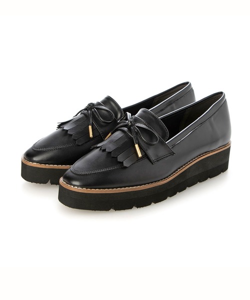 Fin フリンジ付き黒ローファー厚底 Dr. Martens ブラックローファー フリンジ付き