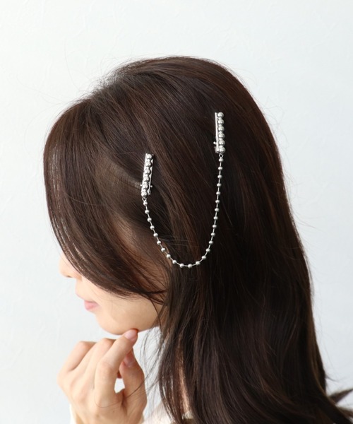 Three Four Time（スリーフォータイム） ヘアクリップ ボールチェーン