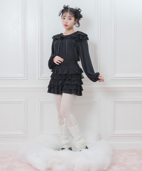 Honey Cinnamon（ハニーシナモン） チュールレースリボントップス