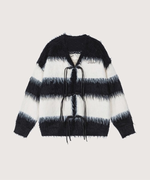 カーディガン モヘアワイドストライプカーディガン Mohair Wide Stripe Cardigan レディース