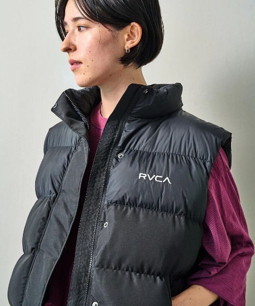 ベスト ジレ RVCA レディース RVCA PUFFER VEST ベスト/ルーカバックプリントロゴベスト レディース