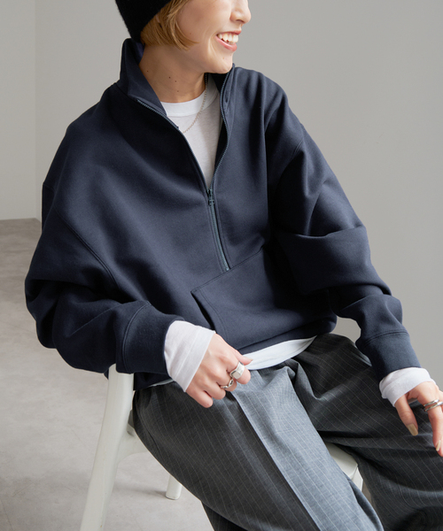 Spick&Span 裏毛ハーフジップトップ 裏毛ハーフジップトップ（スウェット）｜Spick and Span