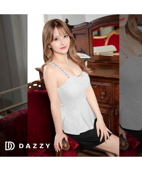 DAZZY ドレス ペプラムシルエットビジューキャミソール＆タイト