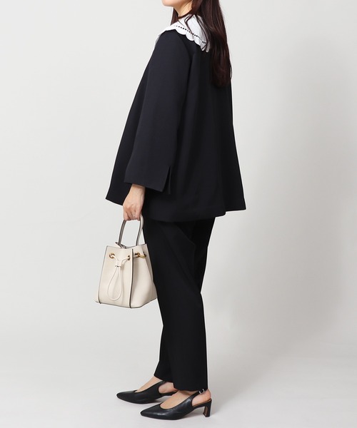 セットアップ ノーカラー フレアジャケット テーパードパンツ スーツ