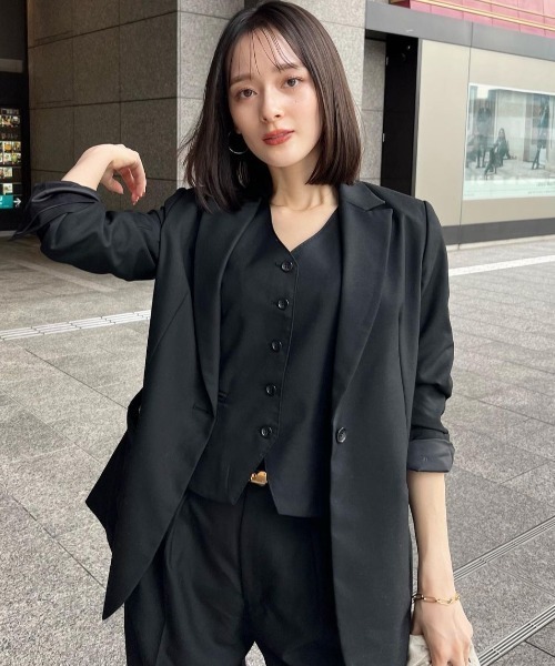 anuans ジャケット anuans（アニュアンス） テーラードジャケット FREE ブラック