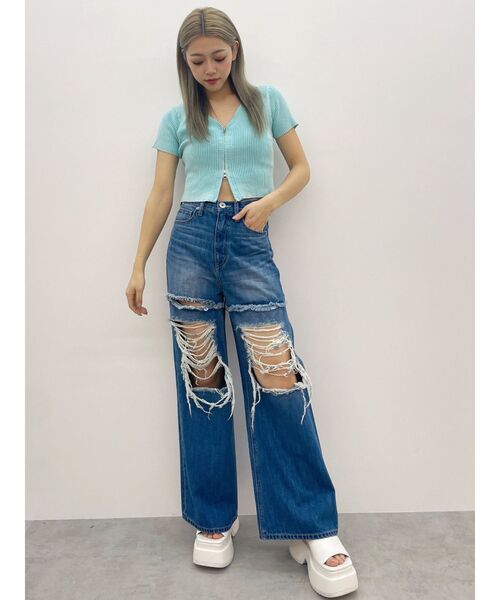 GYDA（ジェイダ） ジーンズ デニム デニムパンツ ハイウエストThighs