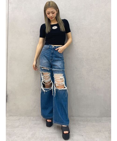 GYDA（ジェイダ） ジーンズ デニム デニムパンツ ハイウエストThighs
