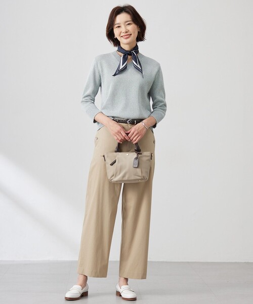 ニット セーター 「洗える」GIMA COTTON ミックスカラー Vネック ニット レディース_7