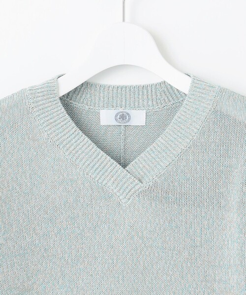 ニット セーター 「洗える」GIMA COTTON ミックスカラー Vネック ニット レディース_13