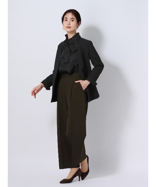新品未使用★ebur エブール　フラッフィーオーガンジー 2WAYブラウス ebure(エブール)｜フラッフィーオーガンジー バンドカラー