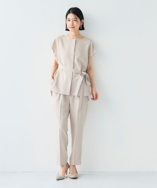 ブラウス シャツ BELT STRAP シャツ レディース メンズ シワになりにくい》サマナチュラ リネンライクバンドカラー
