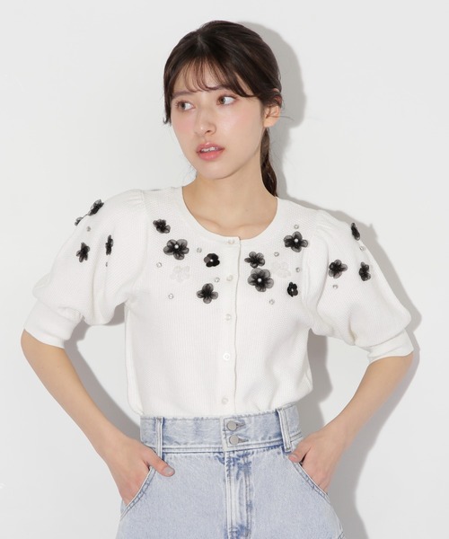 JILLSTUART❤︎キャンディスリーブが可愛いアンゴラニット アンゴラ混／ヘアリーな質感／ヒップ丈／日本製】大人の上品