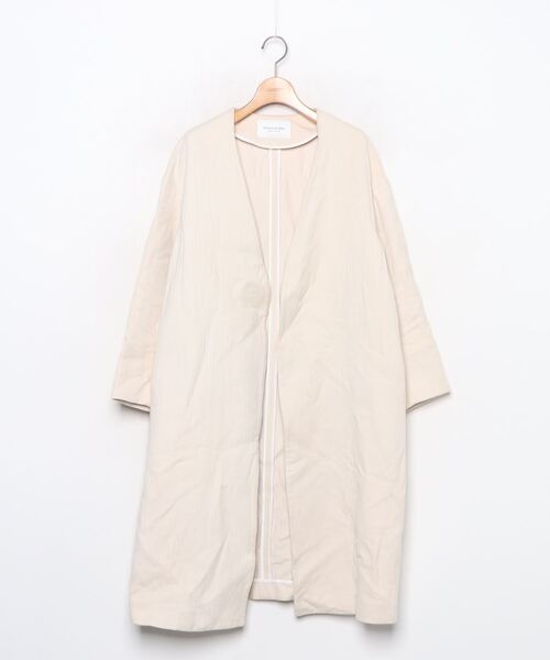 スピックアンドスパンspickandspan☆美品ノーカラーコート38 Spick＆Span 「Spick & Span」 ノーカラーコート 38 ホワイト