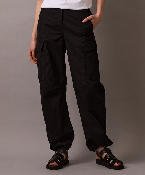 【aco】美品　Nala チノパンツ　ブラック　S Calvin Klein チノパン ストラクチャード ツイルカーゴパンツ