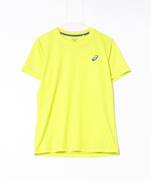 ASICS 「ASICS」 ワンポイント半袖Tシャツ L イエロー メンズ
