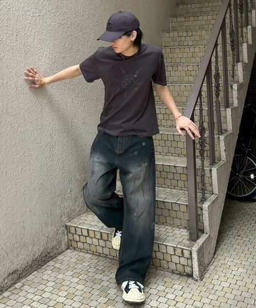 Chikashitsu+ ジーンズ 「Chikashitsu＋」dirty wash semi wide