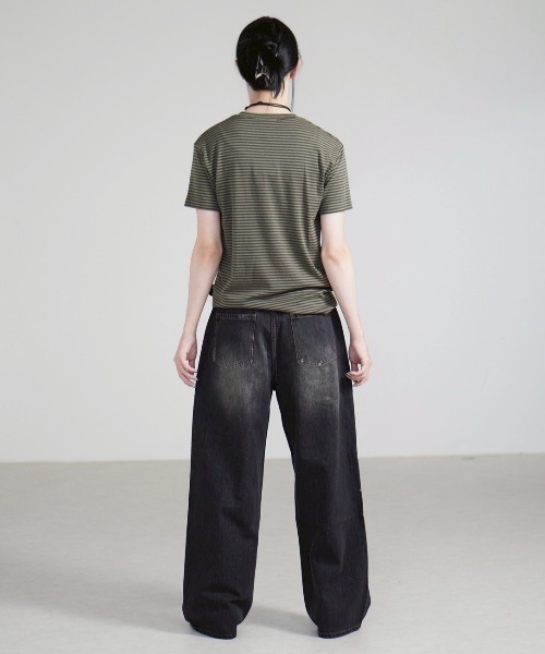 Chikashitsu+ ジーンズ 「Chikashitsu＋」dirty wash semi wide