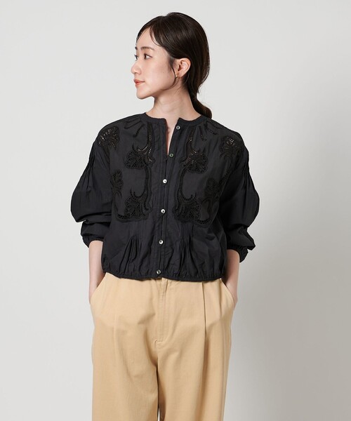 UNITED ARROWS ブラウス シャツ ポプリン エンブロイダリー