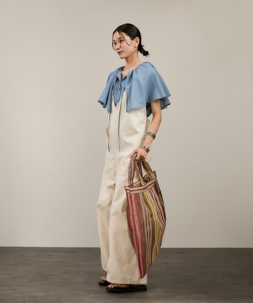 SALON adam et rope' ブラウス シャツ 「WEB限定」デニムフリル