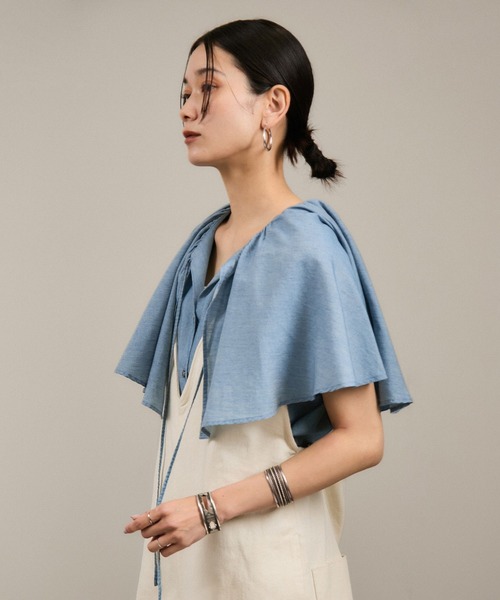 「SALON adam et rope'」 ノースリーブブラウス FREE サックスブルー レディース ADAM ET ROPE' 「ADAM ROPE'」 ノースリーブブラウス FREE