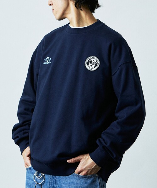 Umbro ネイビー スウェットシャツ umbro 「UMBRO」 スウェットカットソー「FREAK'S STOREコラボ