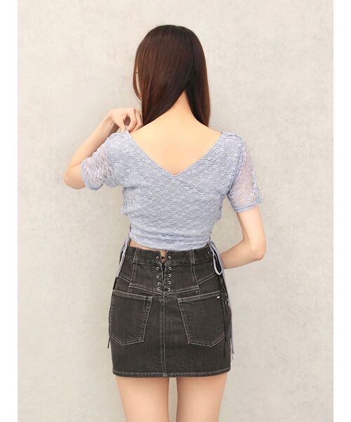 EATME（イートミー） tシャツ サイドレースアップクロップドTOP