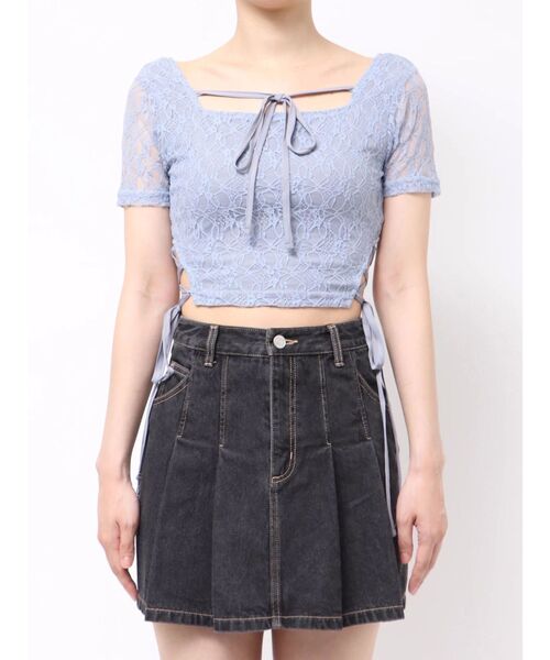 EATME（イートミー） tシャツ サイドレースアップクロップドTOP