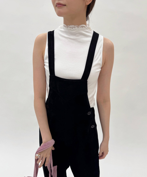 EDIT. FOR LULU tシャツ レーストリムノースリーブトップ