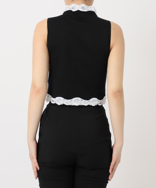 EDIT. FOR LULU tシャツ レーストリムノースリーブトップ