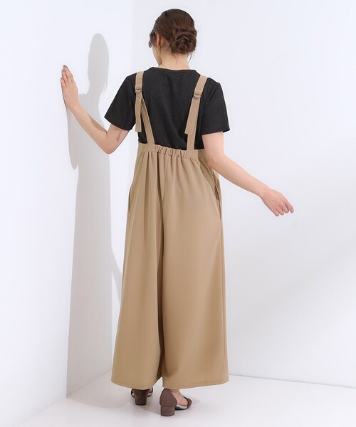 キャリー　オーバーオール　L　ベージュ SHOO・LA・RUE（シューラルー） サロペット オーバーオール 「洗える/S